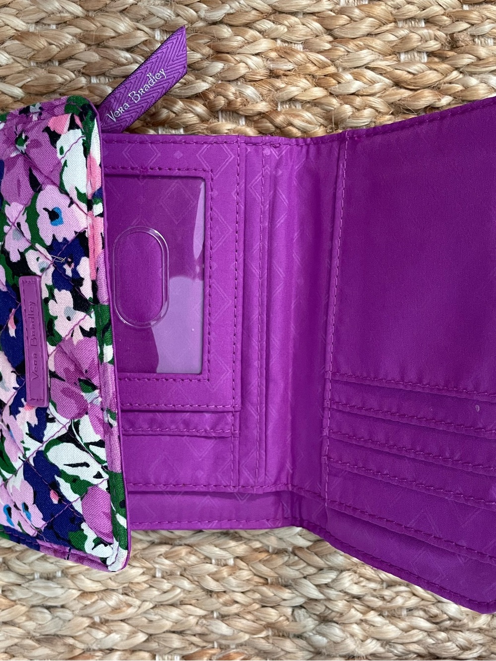 Vera Bradley Matching Crossbody & Wallet Set Purple Pink Floral Retired - Picture 5 of 11